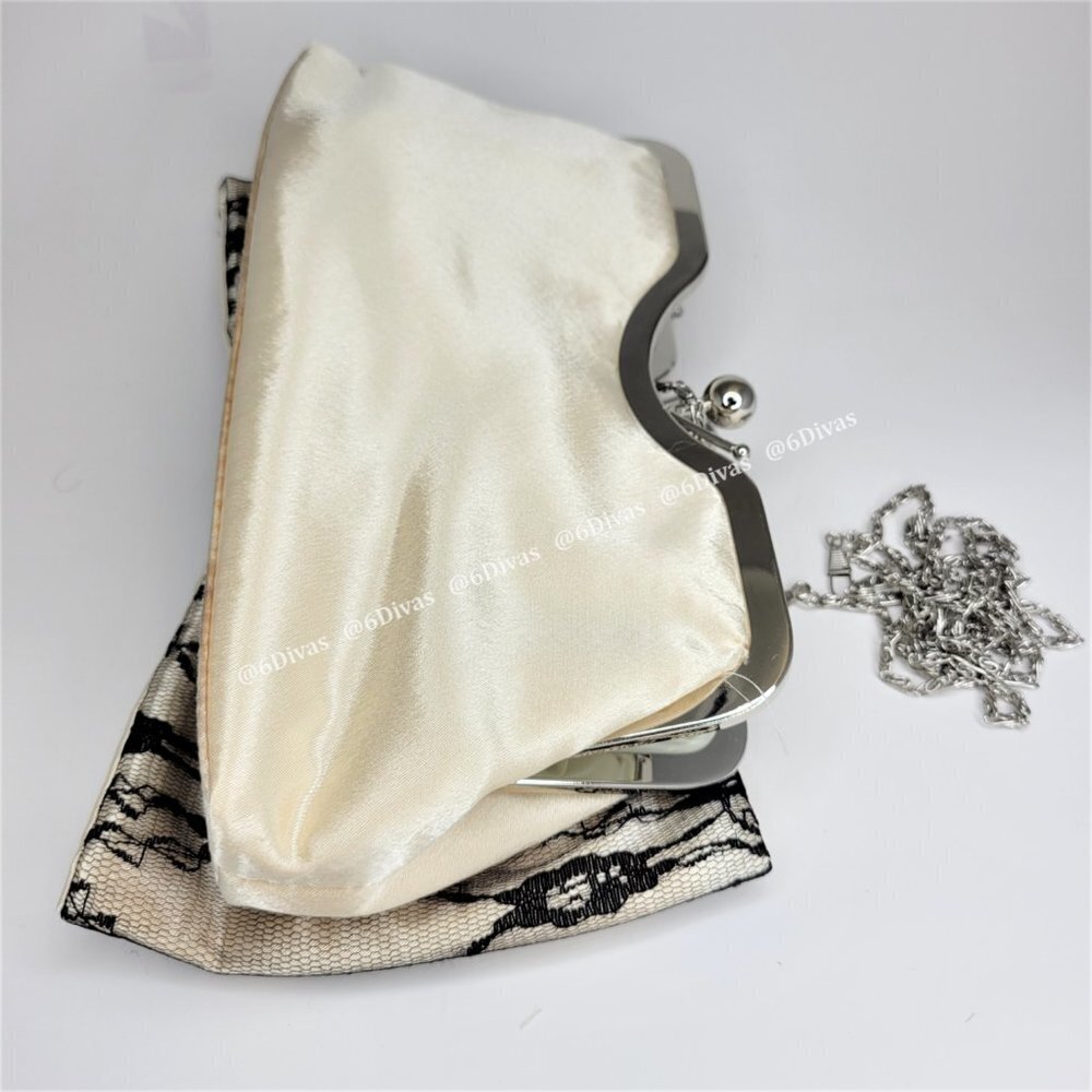 Beige Evening Purse, Cocktail Purse - Picture 5 of 10